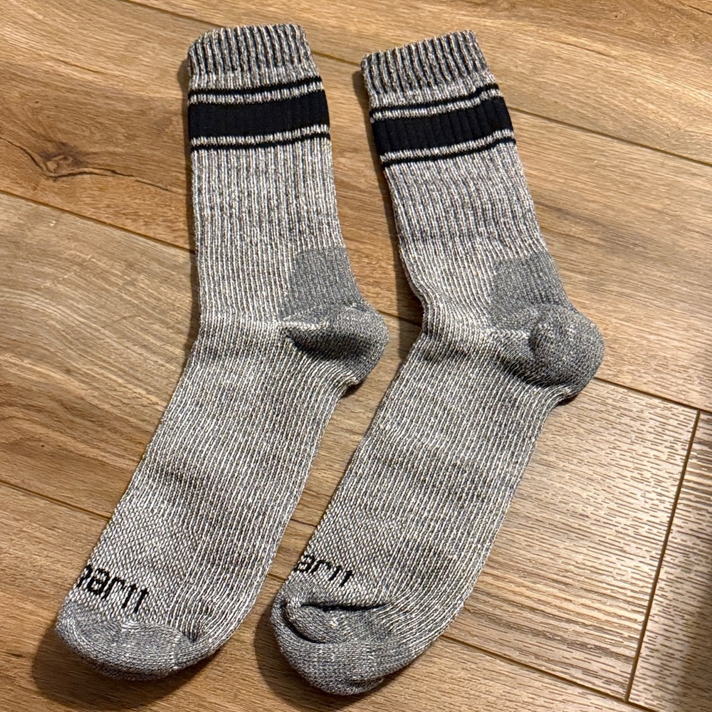New Carhartt Gray and Black Striped Men's Socks